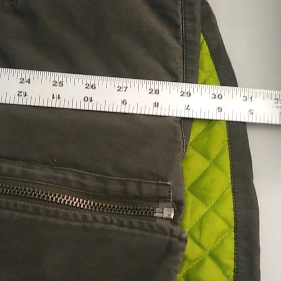 SAM EDELMAN BOHO OLIVE GREEN COTTON CANVAS QUILTED LINING ZIP JACKET - Picture 8 of 11